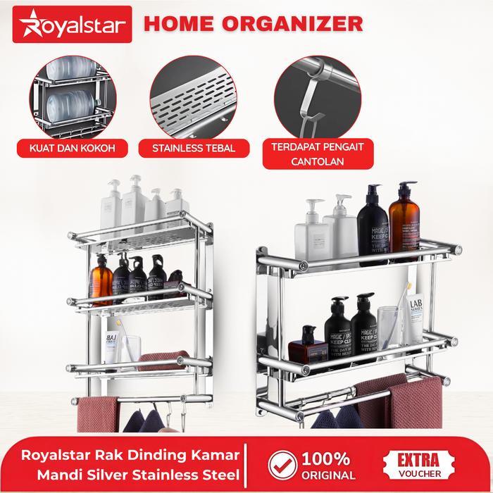 Informa Living - Rak Kamar Mandi Dinding Untuk Sabun Dan Handuk 40/60 cm Rak Bumbu Dapur Serbaguna