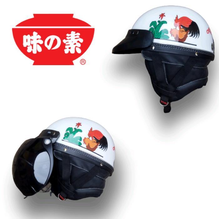 "New" HELM RETRO CHIPS MOTIF AYAM JAGO MANGKOK Motorcycle
