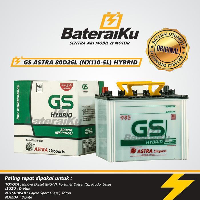 TERBARU! Aki Gs Astra Hybrid NX110-5L Aki Hybrid Aki Mobil Innova, Fortuner, Lexus, Biante, Pajero
