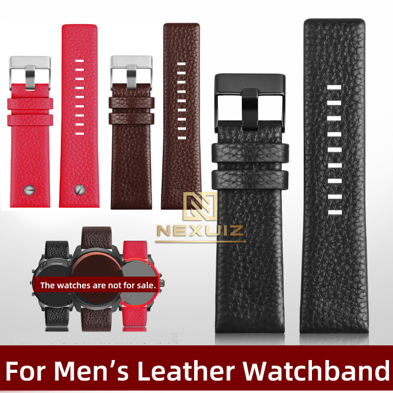 Men's Large Leather Watch Strap For Diesel DZ4318 4323 DZ7370 7395 7396 7331 7413 Watchband 24mm
