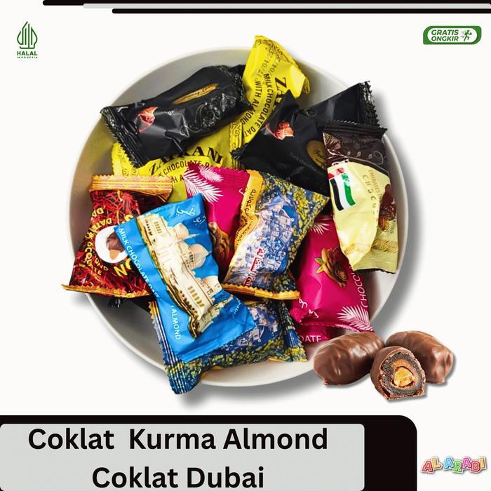 Coklat isi kurma almond COKLAT dUBAI 500grm.