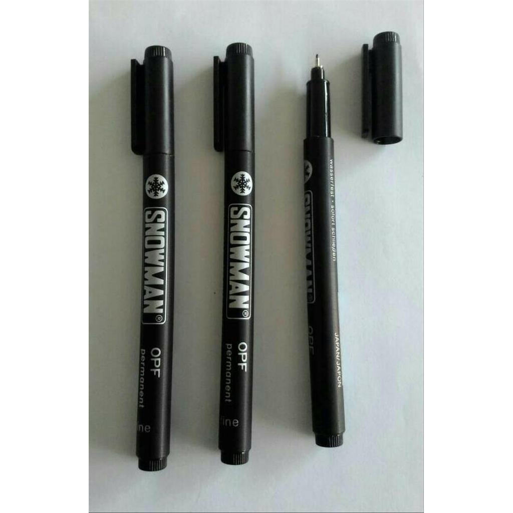 Ballpoint Pulpen Pen Snowman Ohp Opf / 12 Proyektor Mika Ukuran Fine Terpercaya