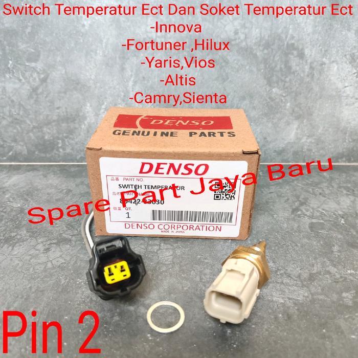 Switch Ect Sensor Temperatur Dan Soket Ect Fortuner Vios Pin 2 Original Denso