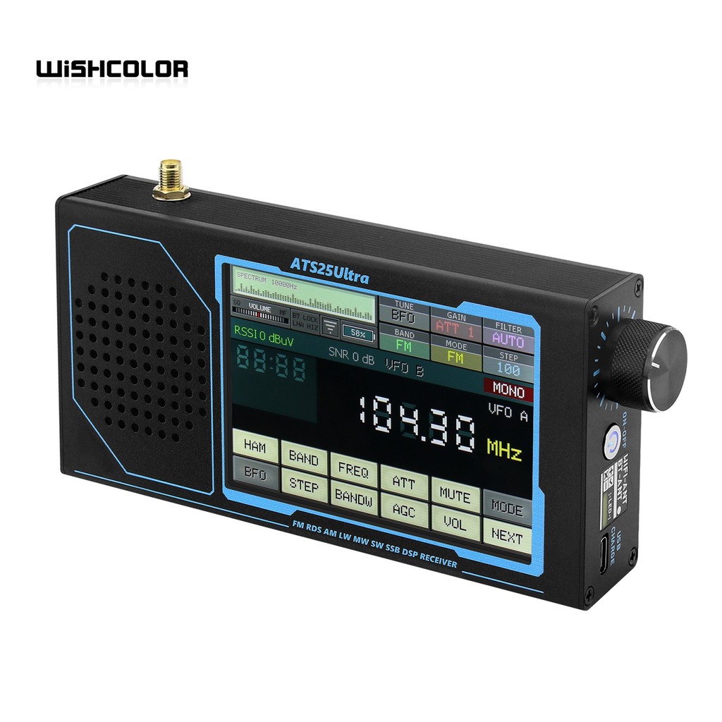 Wishcolor ATS25 ULTRA FM SW SSB MW LW AIR SDR Receiver Aviation Band Receiver Supports Bluetooth