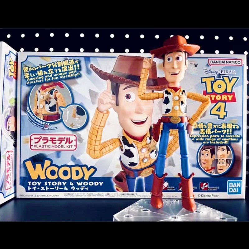 Original Bandai Cinema-rise Toy Story Buzz Lightyear Woody Action Figure Assembly Kit Figurine Model