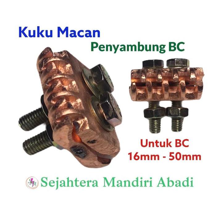 Kuku Macan BC 50mm Penyambung BC Bare Copper 16mm - 50mm