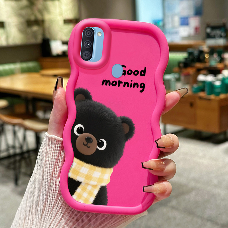 Casing Untuk Samsung A11 M11 Case Casing pola Beruang Unik Kasing HP ceruk Kesing mewah Cesing tipis