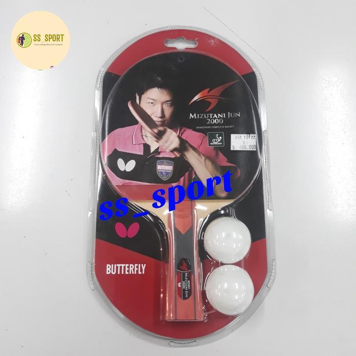 bat bet pingpong tenismeja Butterfly Mizutani jun 2000 ori + bola 2