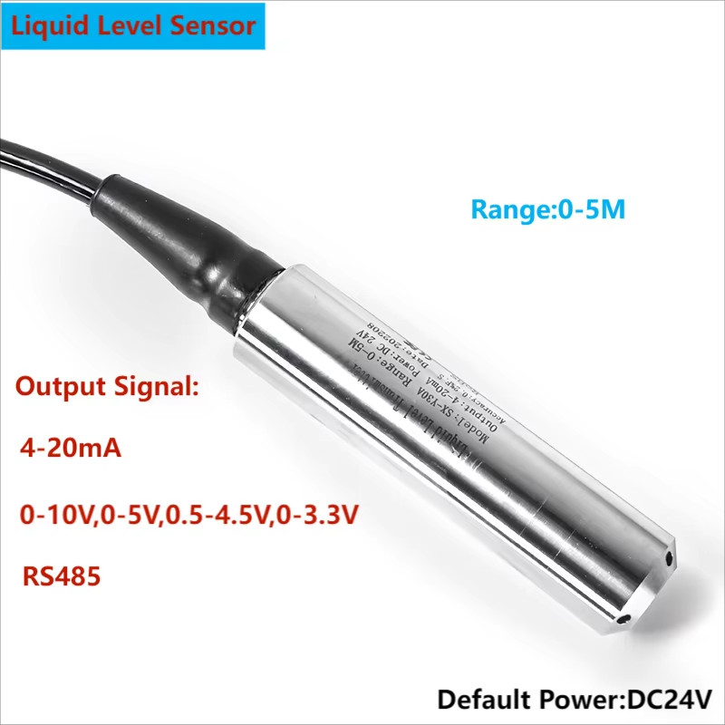 3m 5m to 4-20mA Liquid Level Transmitter RS485 Water Level Transmitter 0-3.3V Submersible Liquid