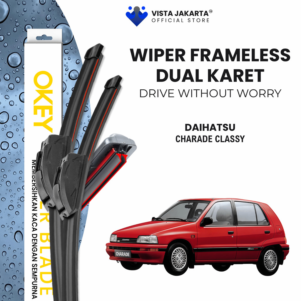 Wiper Daihatsu Charade Classy Dual Kaca Depan Mobil