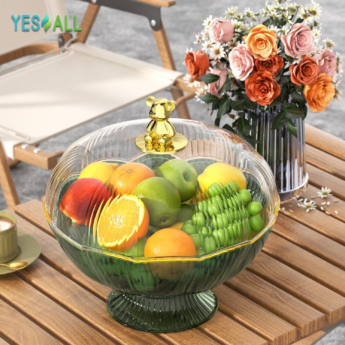Yesall Tudung Saji Bulat Penutup Makanan Transparan Tudung Saji Estetik Wadah Saji Prasmanan Wadah