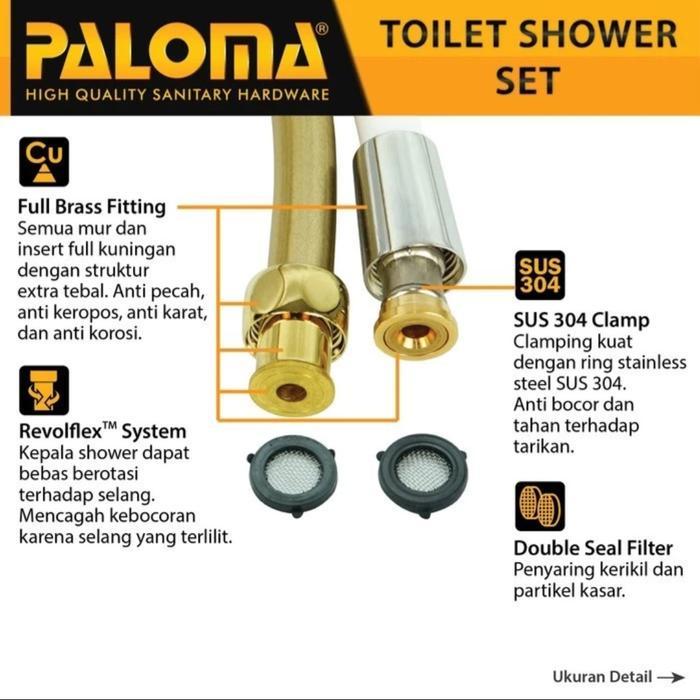 Paloma Tsp 3105 Toilet Shower Jet Washer Gold Shower Cebok Semprotan Gold Emas