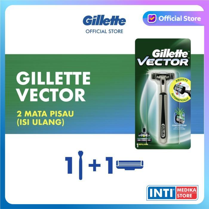 GILLETTE - VECTOR Razor Gilette Pisau Alat Cukur Kumis Jenggot Gillete