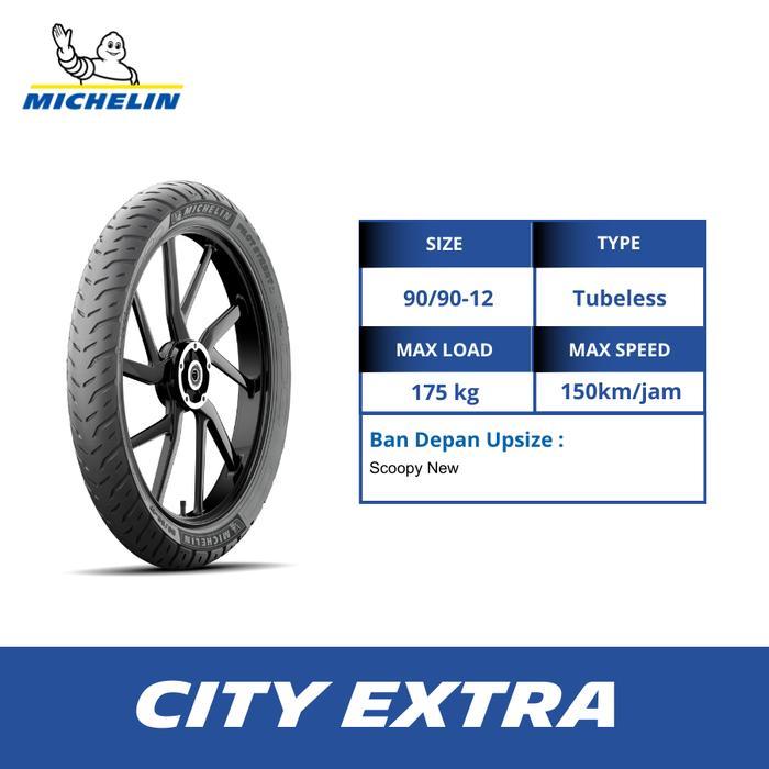 Michelin Ban Motor City Extra 90-90 Ring 12 - Ban Tubeless