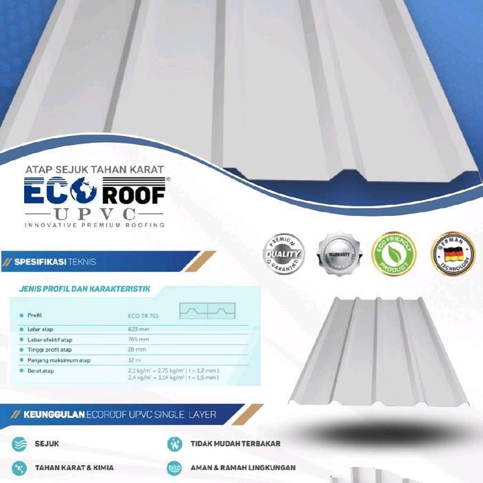 atap upvc single layer ecoroof tebal 1,2mm