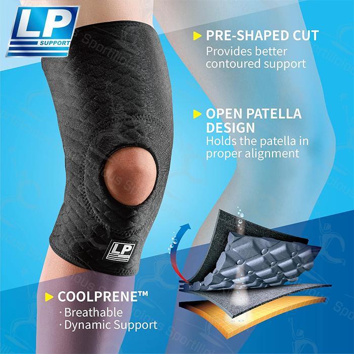 Lp Support Coolprene X Knee Sleeve With Open Patella 708Ca Black Original #Gratisongkir