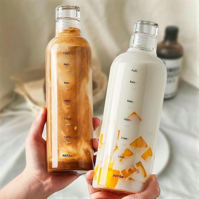 READYY Botol Minum Transparan Aesthetic Anak Dewasa Tumblr Plastik BPA Botol Air Minum Bahan Tebal