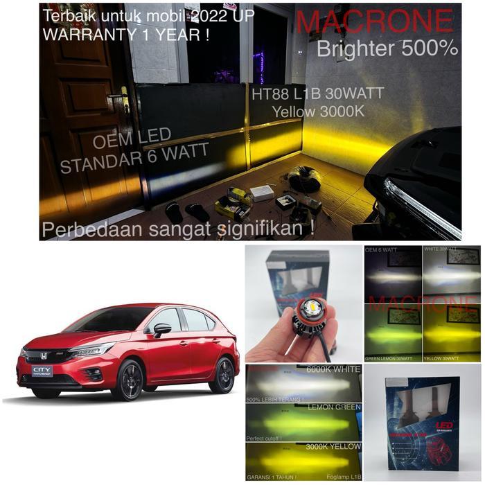 Lampu Led Macrone Ht88 L1B 30 Watt Foglamp Honda City Hatchback