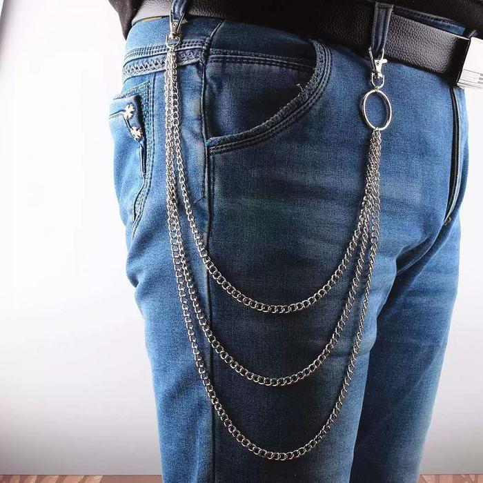 Rantai 3 Layer Celana / Rantai Jeans / Punk Fashion Jeans Chain Terlaris