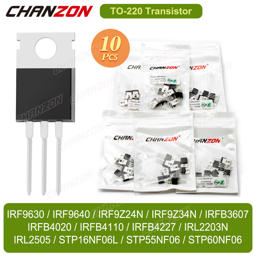 10PCS Irf9630 Irf9640 Irf9Z24 Irf9Z34N Irfb3607 Irfb4020 Irfb4110 Irl2203N Stp16Nf06L Power Mosfet
