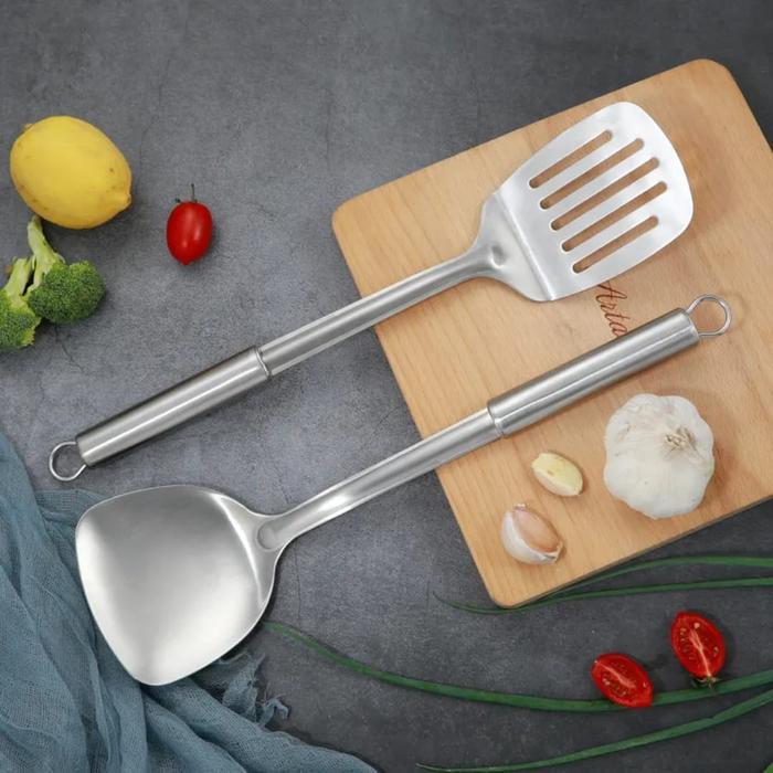 DISKON 1 Set Alat Masak Alat Dapur Peralatan Masak Utensil Set Spatula Set Stainless 4 In 1