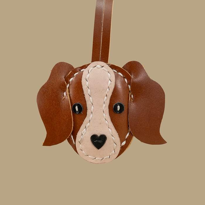 Kenes Leather Gantungan Tas BAG CHARM Kulit Handmade - Beagle Havana