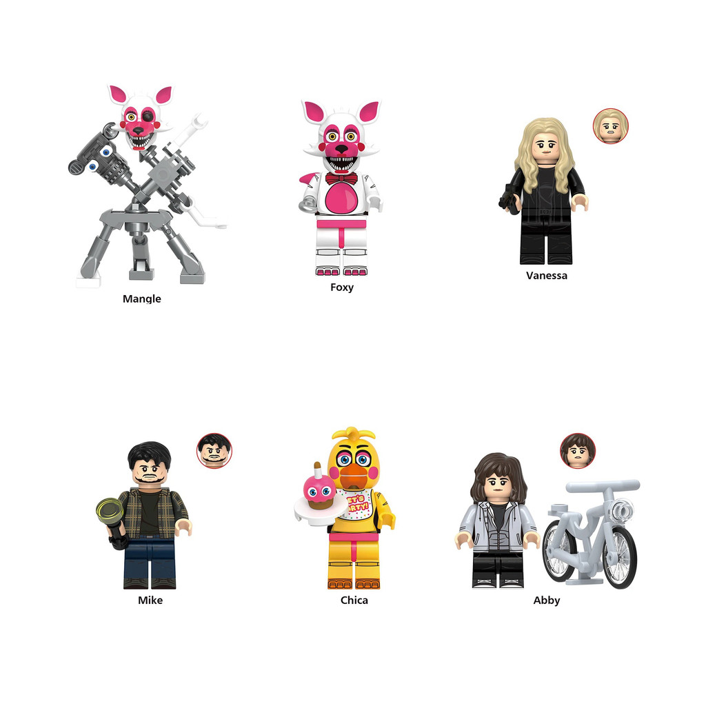 NEW FNAF Nights Game Figure Mini Figures Building BlocksSkeleton Thriller Toys gift kids toys mould