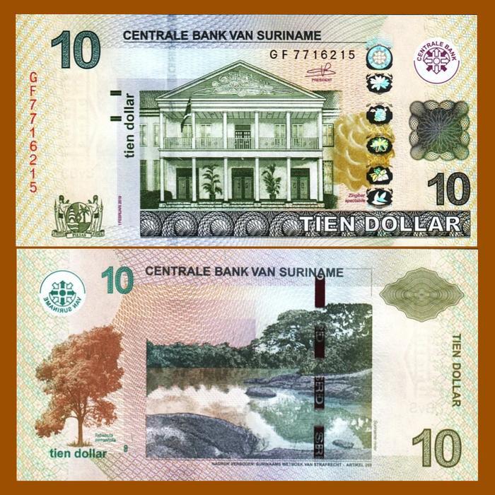 Suriname 10 Dollars 2019, New Signature