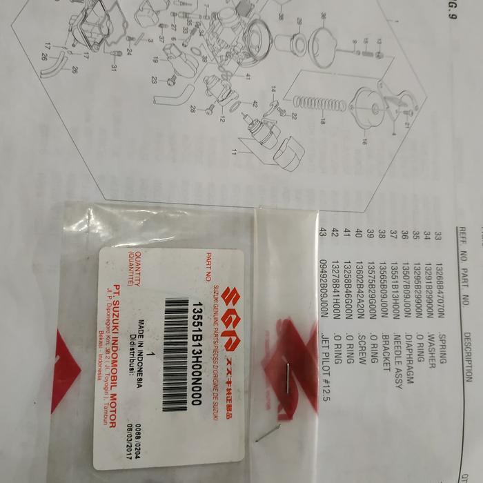 Jarum Pelampung Karburator Suzuki Hayate