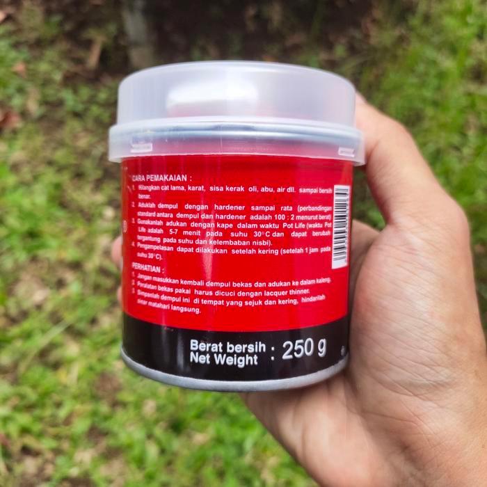 "New" Dempul Sanpolac 250gr / Sanpolak Kecil / Dempul Mobil Motor Kayu Besi