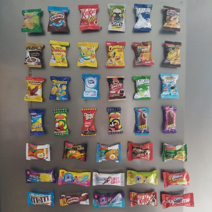 MAGNET KULKAS tempelan kulkas motif Snack miniatur makanan Lucu