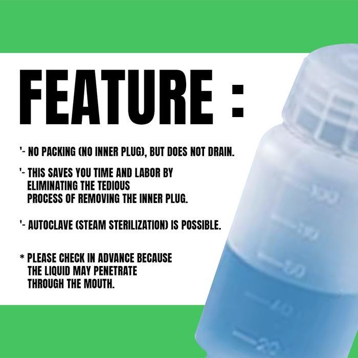 AS ONE Botol PP 100 mL Wide Mouth Botol Plastik Laboratorium