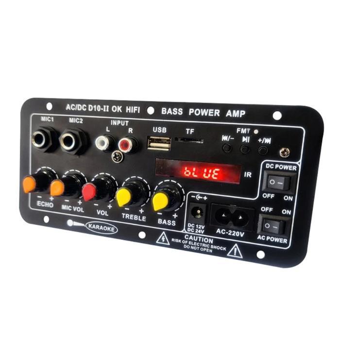 Promo Dc 12V 24V Ac 220V Amplifier Ampli Mini Board Audio Bluetooth Usb Fm Radio Tf Player Subwoofer