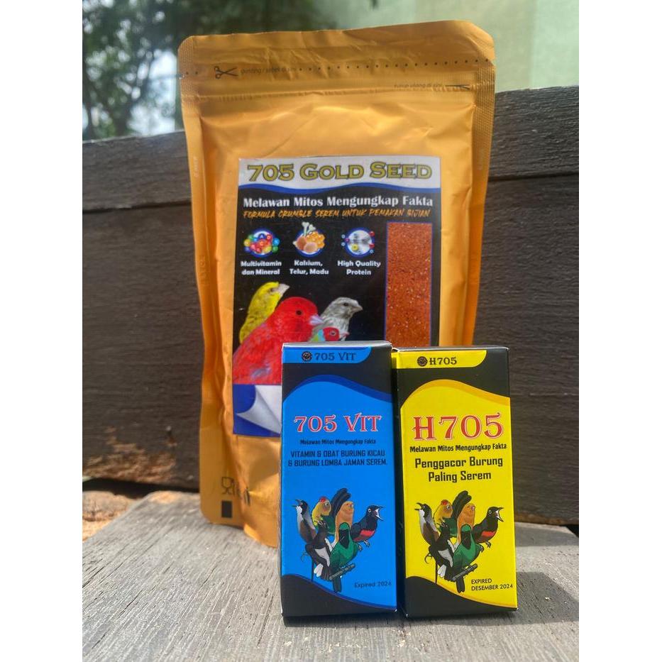 BUNDLING H705 705VIT Paket Bundling 1 H705 + 1 705VIT Bonus 1 705 Gold Seed Pakan Burung H705 + 1 70