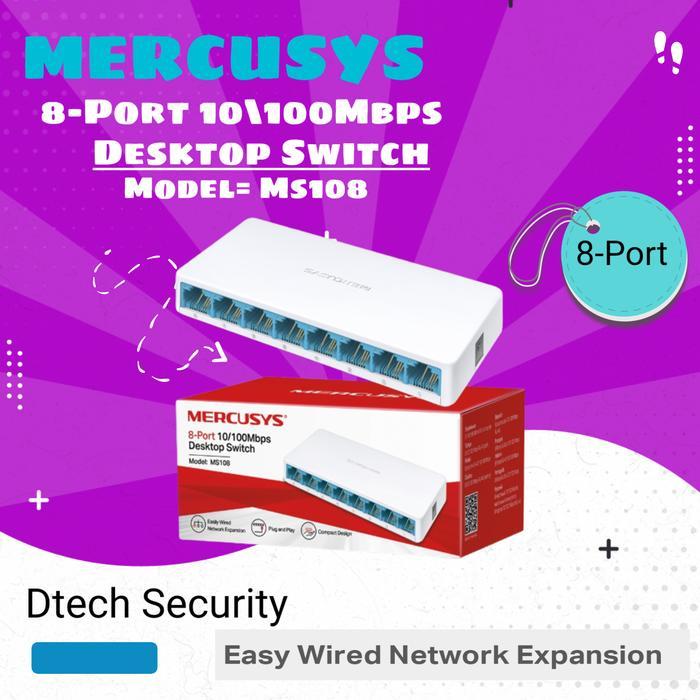 BRG BARU SWITCH HUB 8 PORT 10100Mbps- HUB MERCUSYS MS108 DESKTOP SWITCH 8PORT