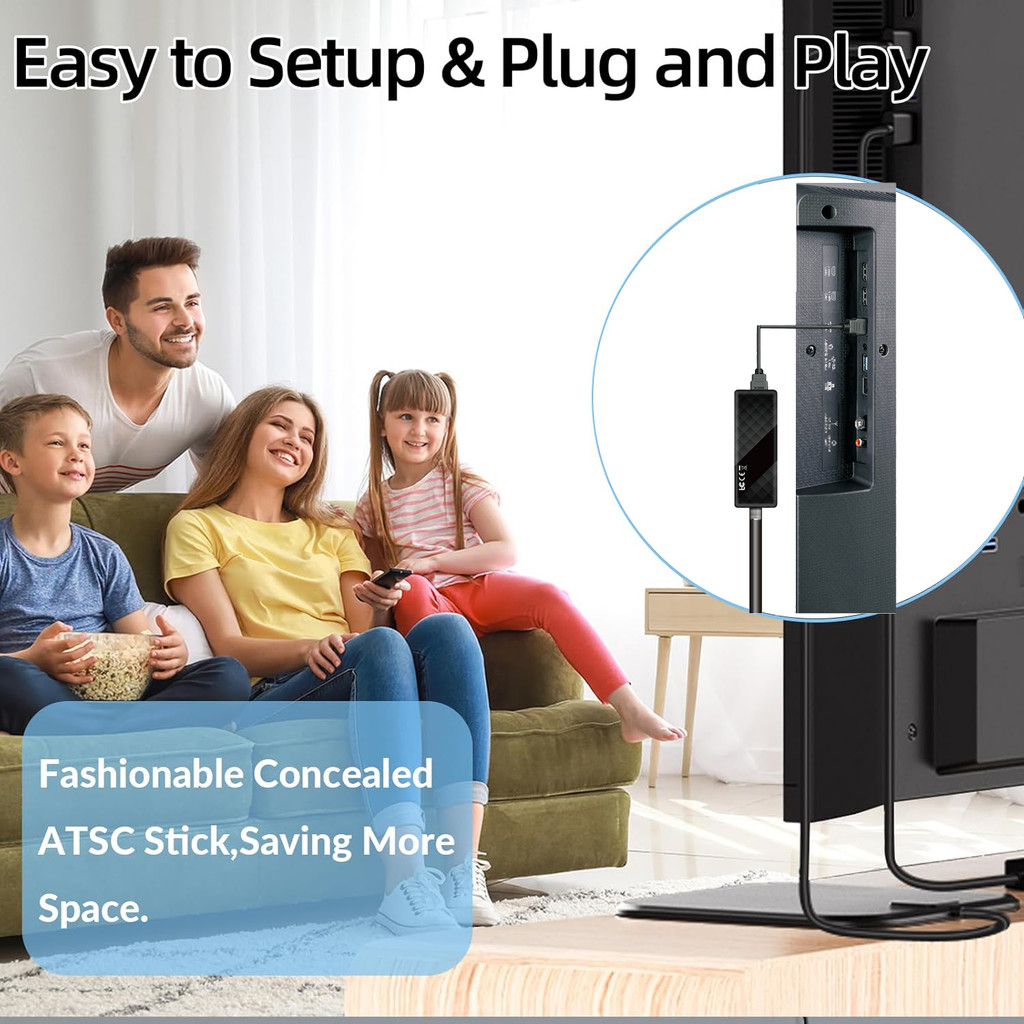 Digital Converter Box TV Receiver for TV,1080P ATSC tv Tuner Box with hdmi Output Hidden Behind