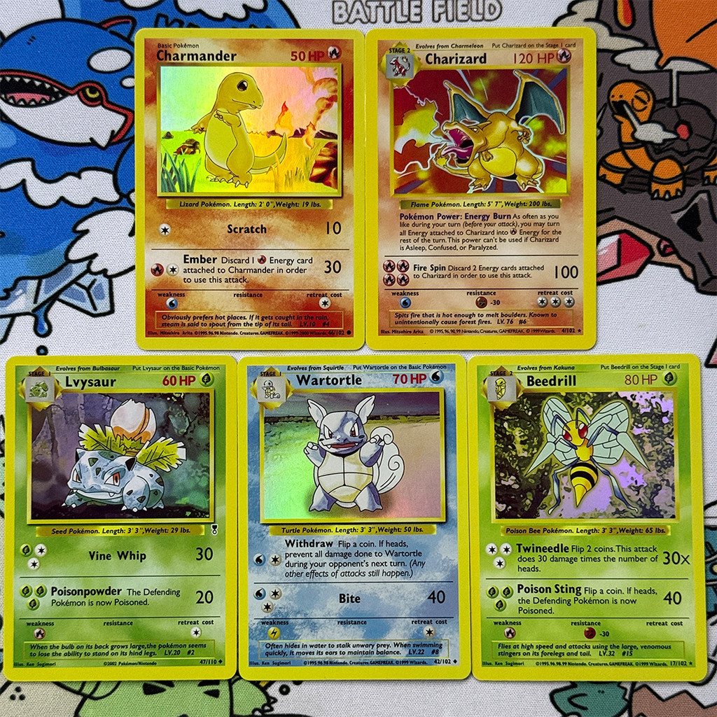 English Proxy 1999 P.M. Game #4 Charizard-HOLO Shadowless Collectible Card Self-made Charmander