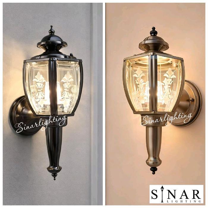 Lampu dinding Outdoor/indoor Klasik kaca Ideco H801