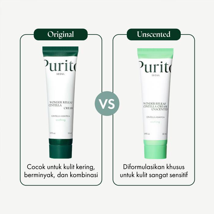 PURITO Wonder Releaf Krim Pelembap Menenangkan Kulit Sensitif dengan Centella Asiatica 50 ml Centell