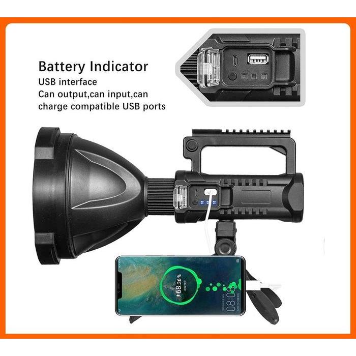 NEW Senter LED Sorot Jarak Jauh Super Terang X2000 W590/W591 Lampu Senter Jumbo Big Lamp LED
