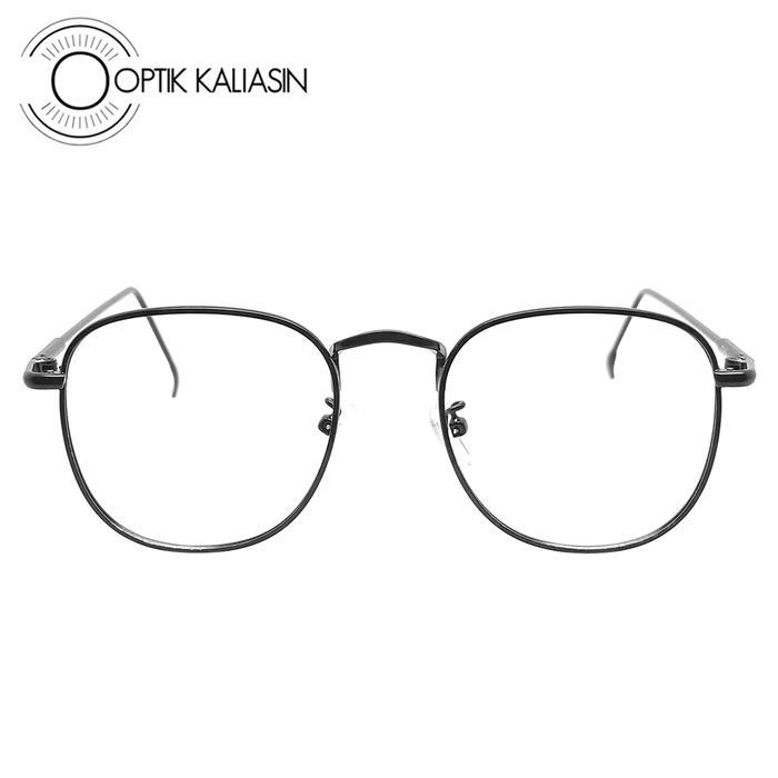 Frame Kacamata Pria Wanita Kotak Full Frame Metal Unisex 8260 - Hitam