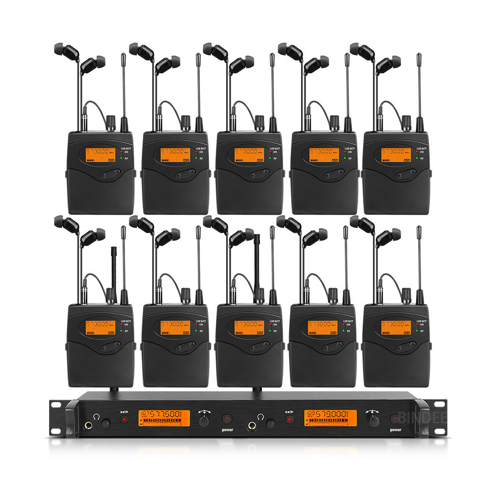 Professional In-Ear Monitor System 2-Channel Multi-Bodypack Monitor with In-Ear Wireless Monitor for