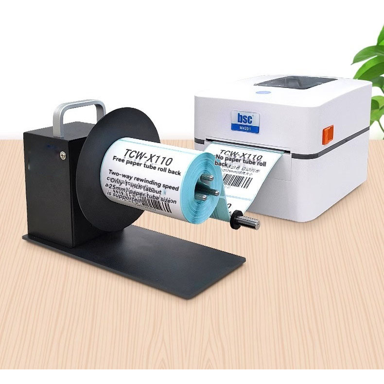 X110 label coreless rewinder Reel Roll barcode label machine Small label rewinder