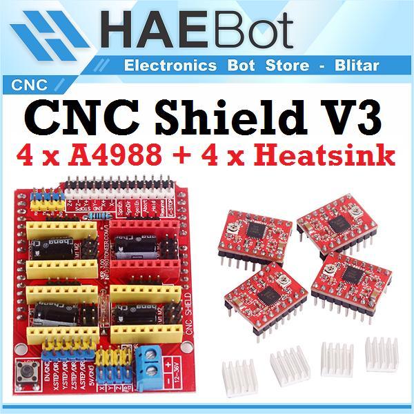 CNC SHIELD V3 4 SLOT MOTOR DRIVER ARDUINOO UNO REPRAP 4 DRIVE