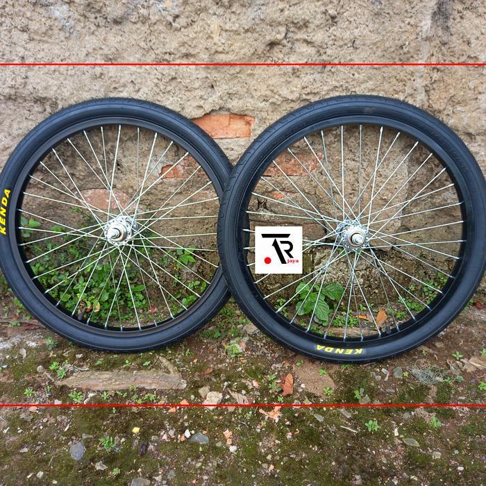 Ready Roda Sepeda 20 In Lengkap Ban 20 X 1.75 Kenda Lengkap Depan Belakang