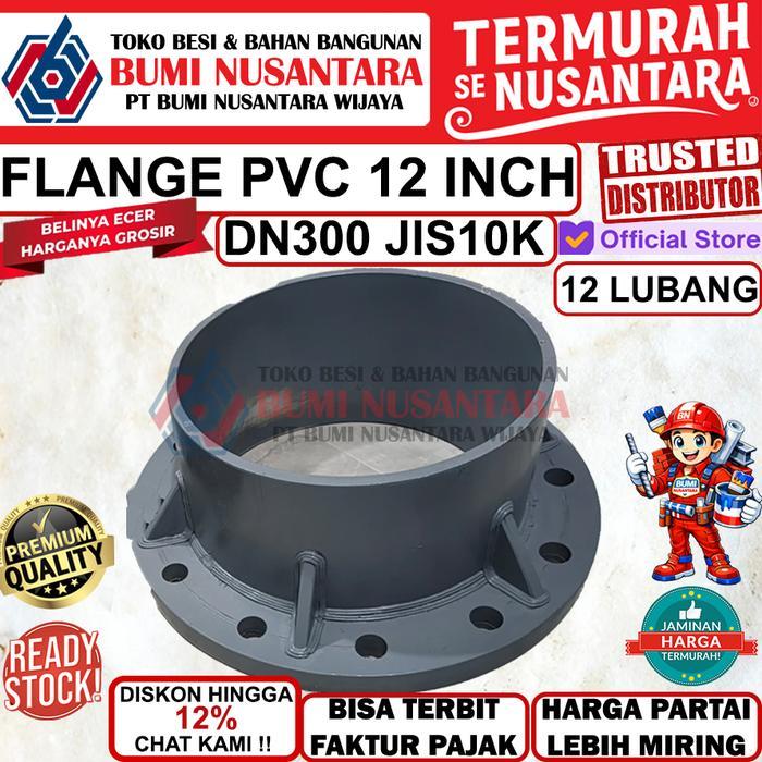 Flange PVC 12 inch AW Socket Jis10k DN300 16 Lubang Bahan Tebal Sambungan Pipa Baut