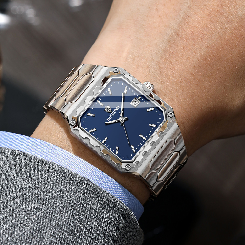 BINBOND Luxury durable accurate quartz writstwatches for men luminous waterproof auto date men's