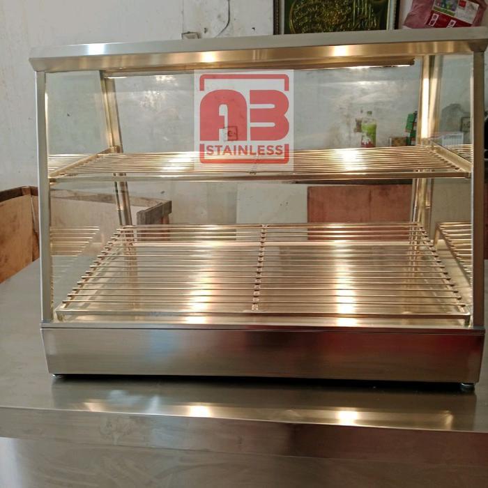 Food Warmmer Etalase Fried Chicken 2 Rak Stainless