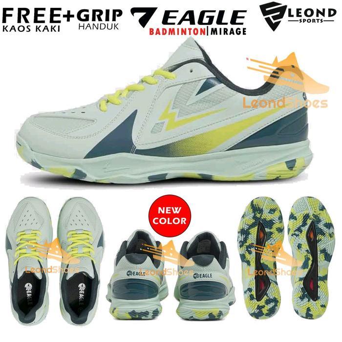 Sepatu Badminton Eagle Mirage Warna Putih Original Sepatu Bulu Tangkis Eagle