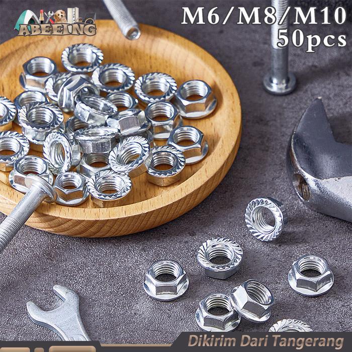 Isi 50 Mur Flange M6 Mur Topi Stainless Steel 304